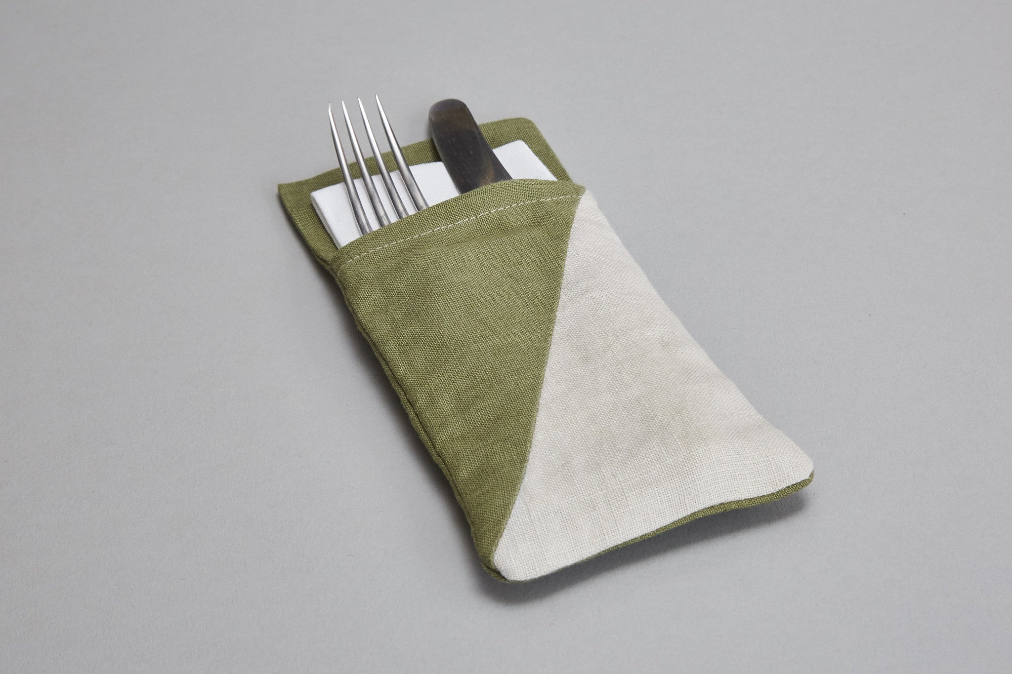 Cutlery Holder (green+oatmeal)