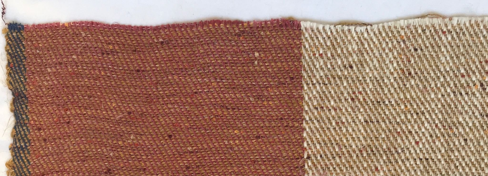 Handwoven Rust Oatmeal diagonal weave