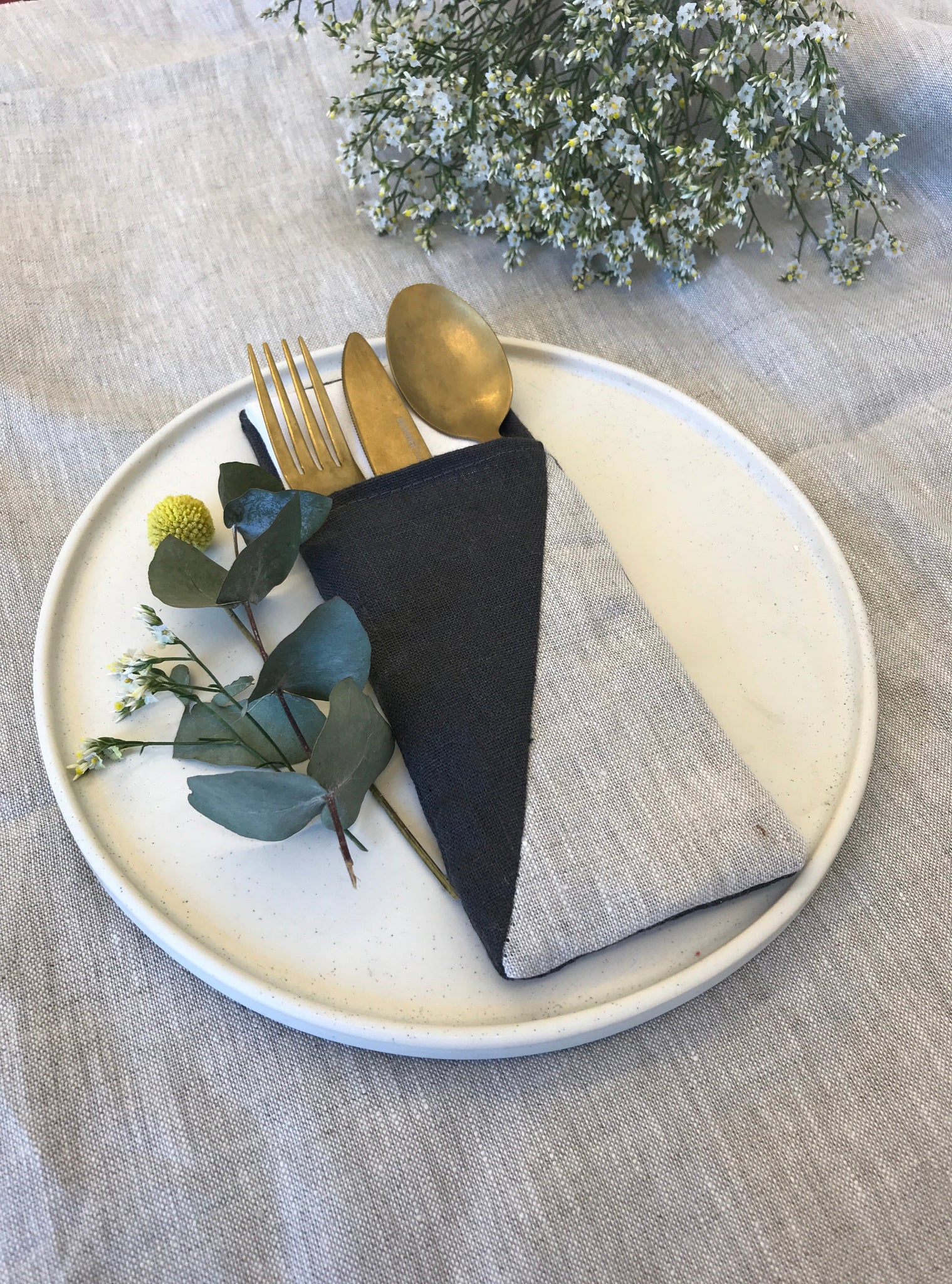 Cutlery Holder (grey+oatmeal)