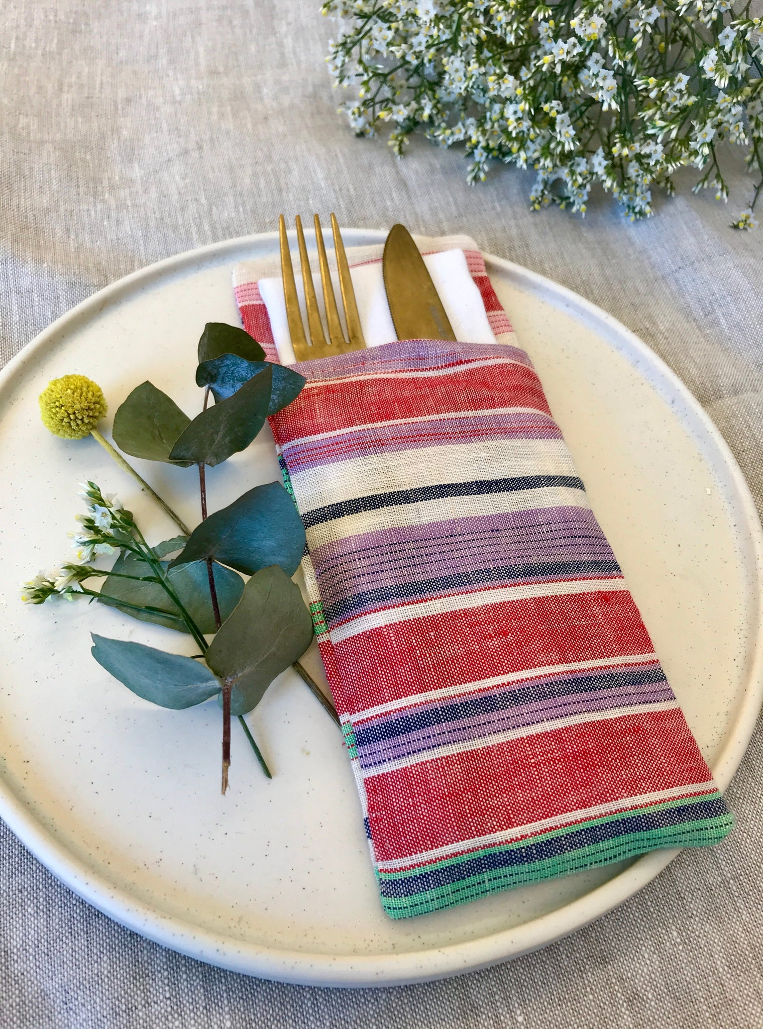Cutlery Holder (pink stripe)
