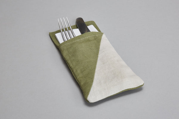 Cutlery Holder (green+oatmeal)