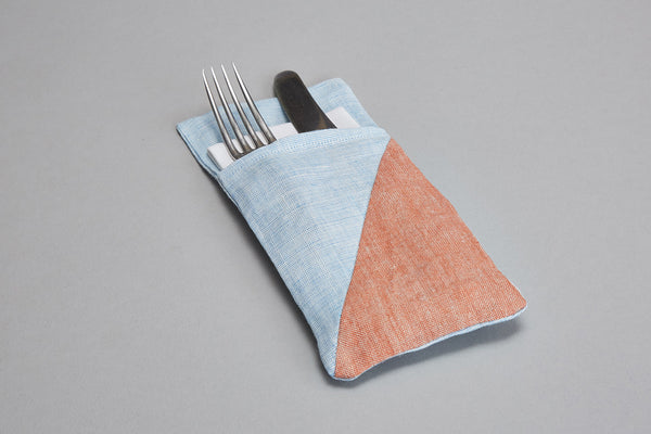 Cutlery Holder (light blue+orange)