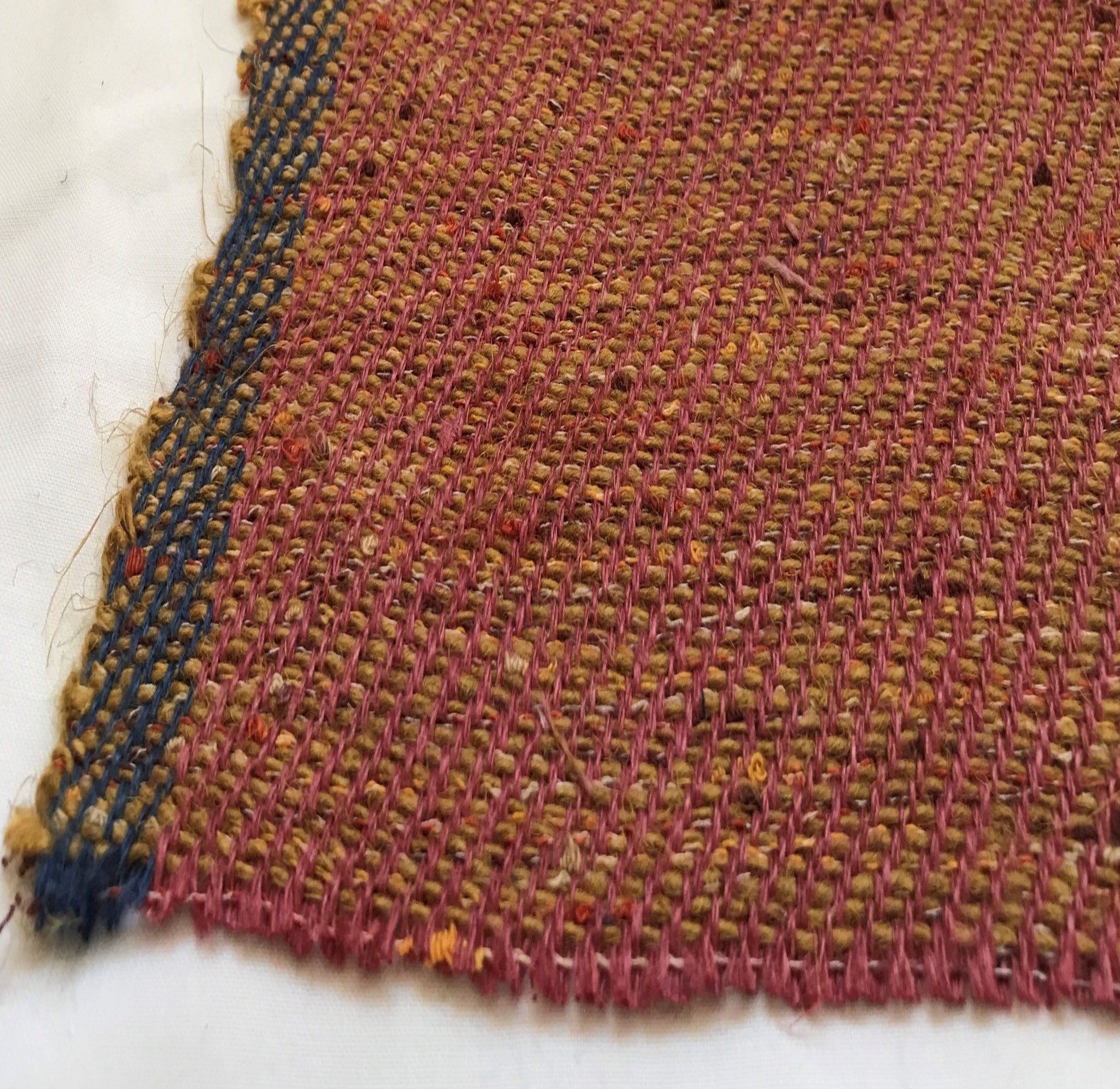 Handwoven Rust Oatmeal diagonal weave