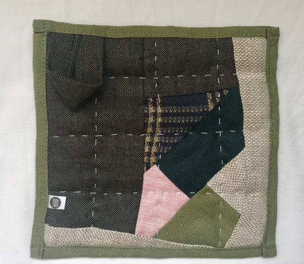 Green + Brown Pot Holder